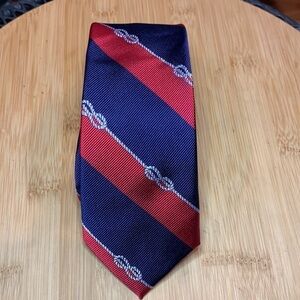 Tommy Hilfiger || NWT Navy Red Rope Print Striped Silk Tie